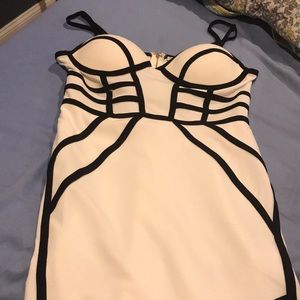 Black and white strap dress